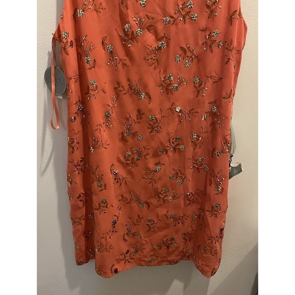 Pearl by Georgina Chapman of Marchesa Peach Gold  Beaded Embellished Dress 12 - Picture 7 of 16